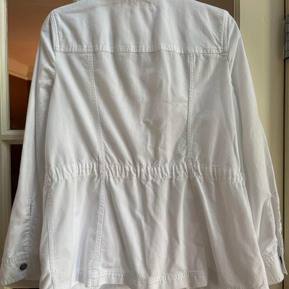 Talbots Medium White Denim Jacket - image 8